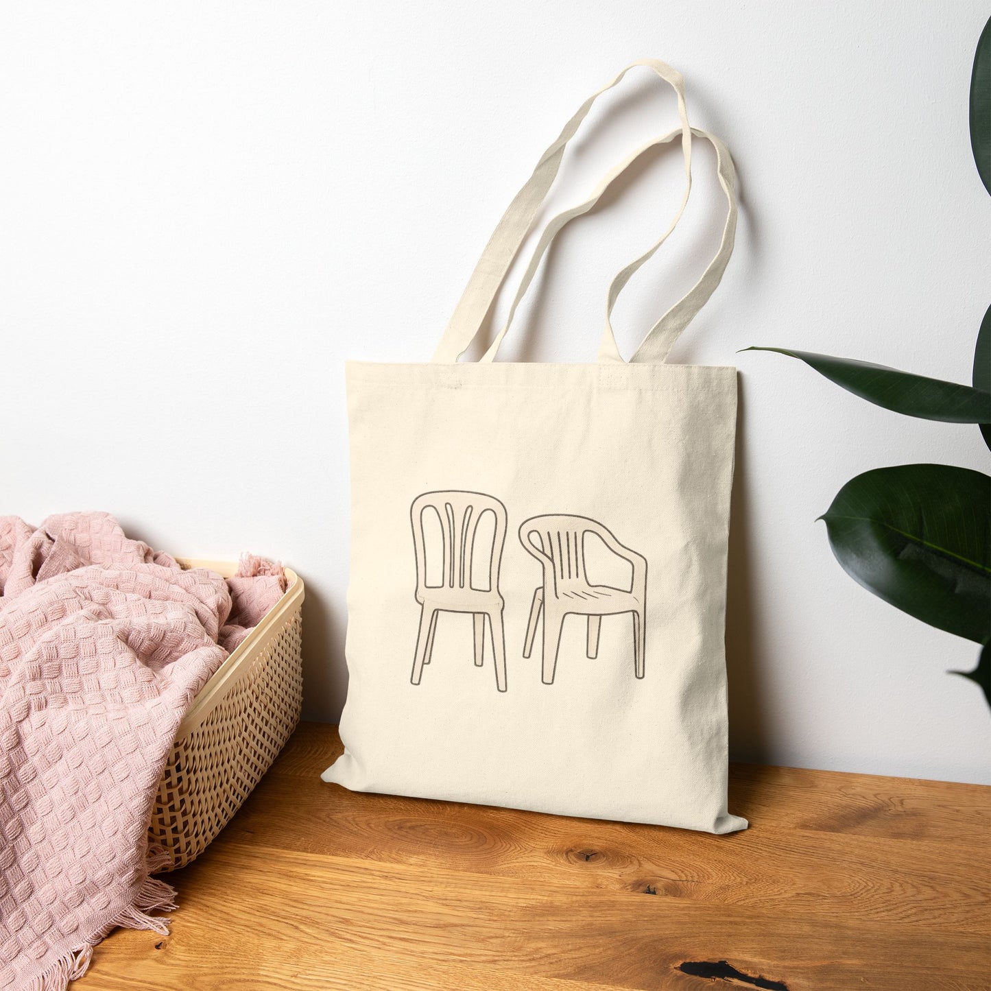 Tote bag Sillas estampada