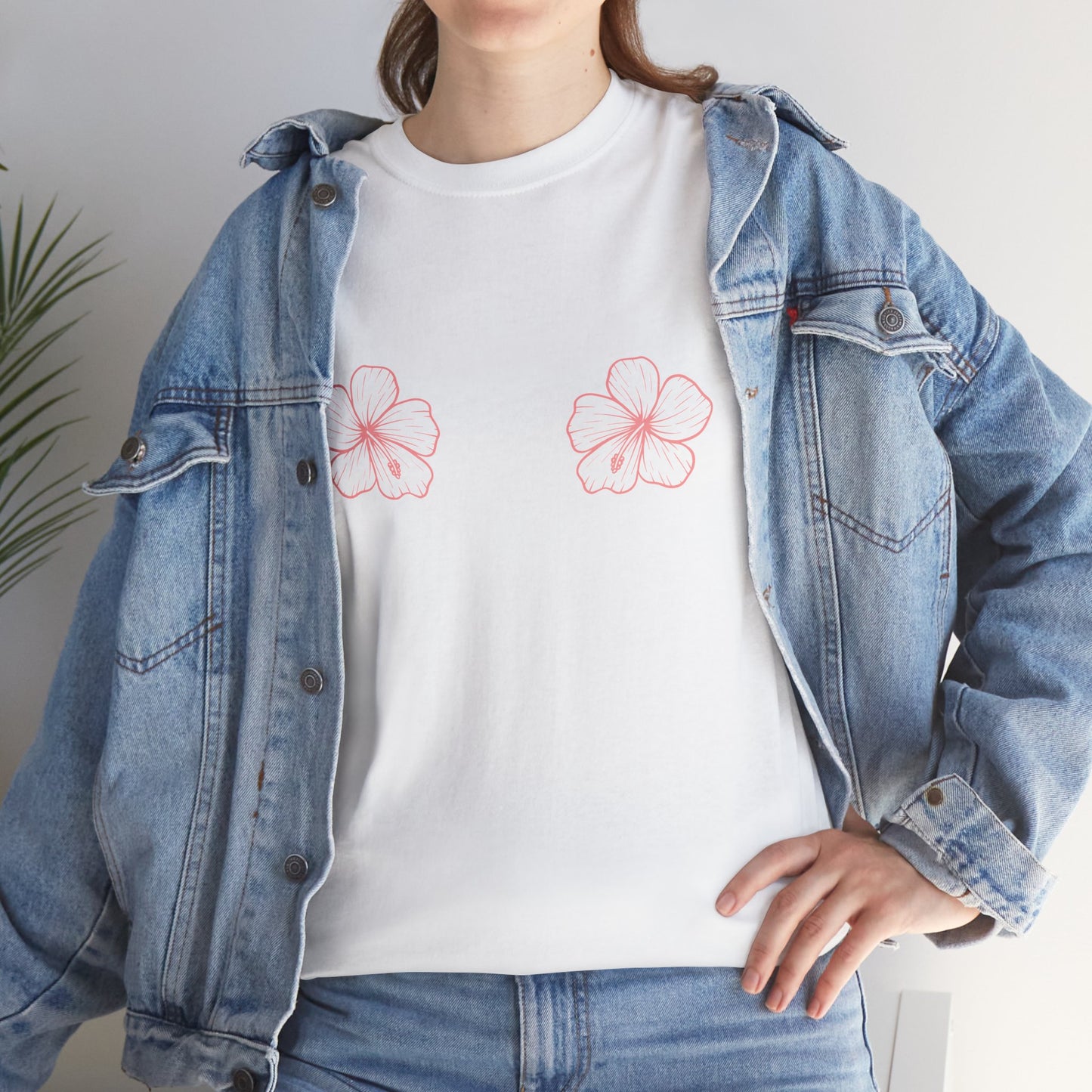 Camiseta flor manga