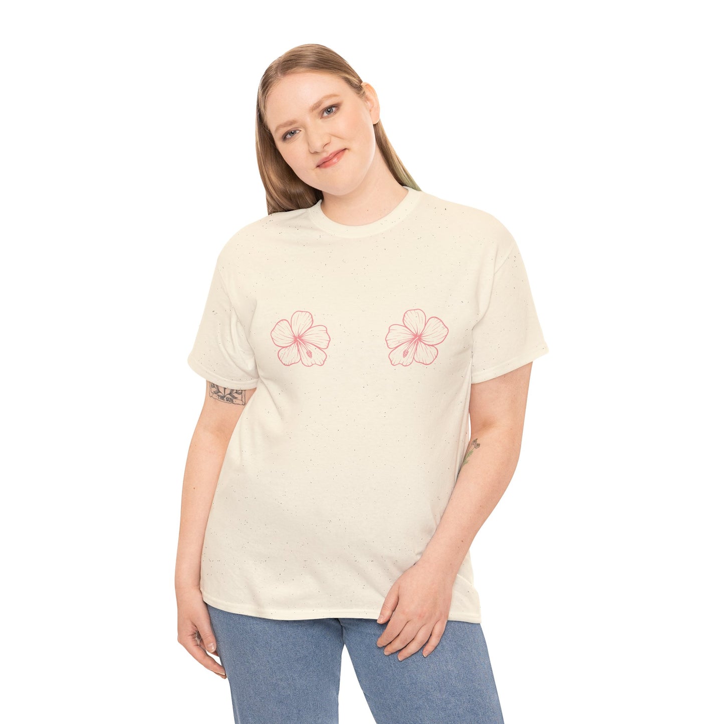 Camiseta flor manga